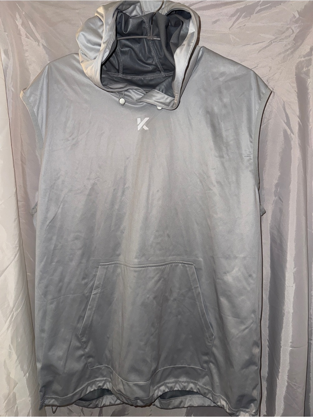 Men's Sleeveless Hooded Performance Vest - Light Gray